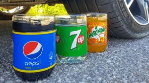 Crushing Crunchy & Soft Things by Car! EXPERIMENT CAR vs PEPSI, 7UP, MIRINDA