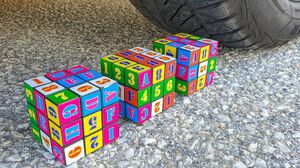 Crushing Crunchy & Soft Things by Car! EXPERIMENT CAR vs Rubik's Cubes