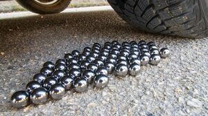 Crushing Crunchy Soft Thing by car! EXPERIMENT CAR vs METAL MARBLES