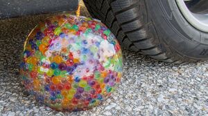 Crushing Crunchy & Soft Things by Car! EXPERIMENT CAR vs GIANT ORBEEZ WATER BALLOON