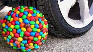 Crushing Crunchy & Soft Things by Car! EXPERIMENT CAR vs M&M BALL