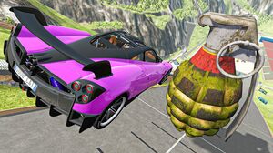 BeamNG.drive Game - Crazy Cars Jumping Over Hand Grenade | Satisfying Cars Crashes Compilation