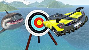 BeamNG Drive Fun Madness - Crazy Vehicle High Speed Jumping Into Target  | Random Cars Crashes