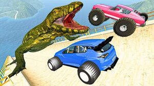 DEADLIEST Downhill Racing Jumping And Crashing Over Giant Varan Dragon | BeamNG Drive Cars Crashes