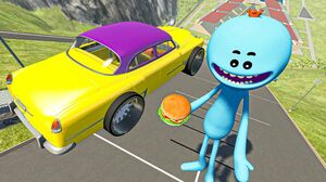 BeamNG Drive Game - High Speed Crazy Cars Jumping Over Mr Meeseeks | Cars Crashes Compilation