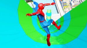 GTA 5 Waterslide Aquapark ( ft. Spiderman, Neymar, Ronaldo, Messi, Spider-Man, The Flash )