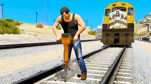 STOPPING THE TRAIN In GTA 5 - Amazing Experiments #4 - GTA 5 Gameplay