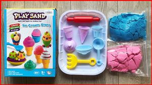 CỬA HÀNG BÁN KEM, BỘ CÁT ĐỘNG LỰC 8 KHUÔN -  Kinetic sand, ice cream store (Chim Xinh channel)