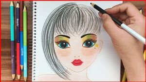 Nghịch bút màu, kĩ năng trang điểm với sách Top Model makeup - Doll makeup with crayons (Chim xinh)