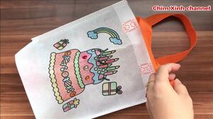 Túi vải xinh, tô màu trang trí hình bánh sinh nhật - Coloring mini school bags (Chim Xinh)