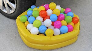 Experiment Car vs Pool with Colored Balls, Cola | Crushing crunchy & soft things by car | Best Test