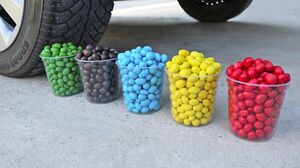 Experiment Car vs M&M Candy in Coca Cola, Water Balloons | Crushing Crunchy & Soft Things by Car!