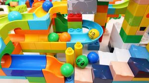 Satisfying Building Blocks Marble Run Race Stair and Circular Track