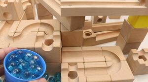 Marble Run Race ASMR CUBLOCK Wooden Mix Course