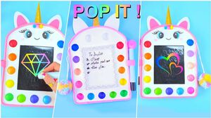 DIY - FUNNY UNICORN POP IT SCHOOL SUPPLIES -  Magic Drawing Board - Easy School Hacks