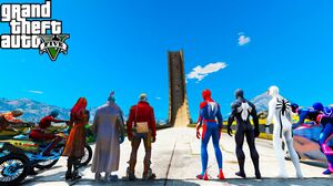 SPIDERMAN CARS Challenge Jump Into the Sky With Guardians of the Galaxy GTA V MODS