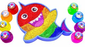 Satisfying Video l How To Make Rainbow Shark with Glossy Slime Glitter Cutting Asmr #266 Bon Bon