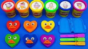 Satisfying Video l How To Make Playdoh Rainbow Ice Cream Heart Cutting ASMR #239 Bon Bon