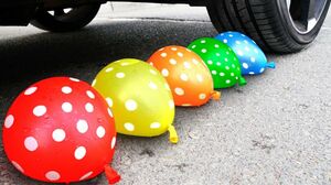 Crushing Crunchy & Soft Things by Car! EXPERIMENT：Football Balls