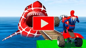 RAINBOW SPIDER MAN! on Motorcycle in Spiral Bridge