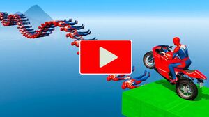 RAINBOW SPIDER MAN in Spiral Bridge on Motorcycle