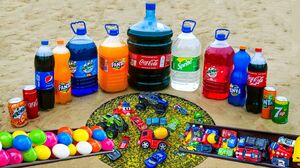 Marble Run Race ASMR, HABA Wave Slope with Toy Cars, Orbeez, Coca Cola, Fanta, Mirinda, Sprite, 7up