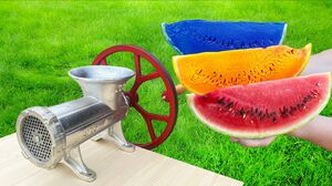 EXPERIMENT : COLORFUL WATERMELON VS MEAT GRINDER