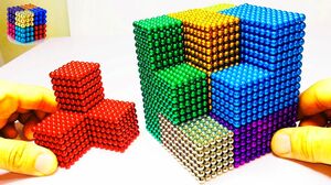 DIY How To Make Gaint Rainbow Cube with Magnetic Balls  | Magnetic Boy