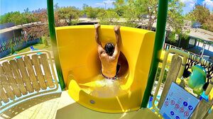 Scary Black Hole Slide at AquaJoy Water Park