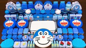 BLUE DORAEMON Slime ! Mixing Random into GLOSSY Slime ! Satisfying Slime Video #544