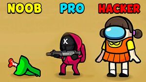 NOOB vs PRO vs HACKER - Squid Game But It's Among Us