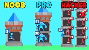 NOOB vs PRO vs HACKER - Hero Tower Wars