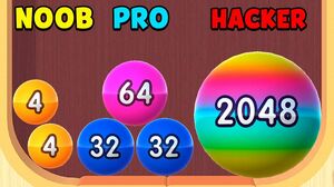 NOOB vs PRO vs HACKER - 2048 Balls 3D